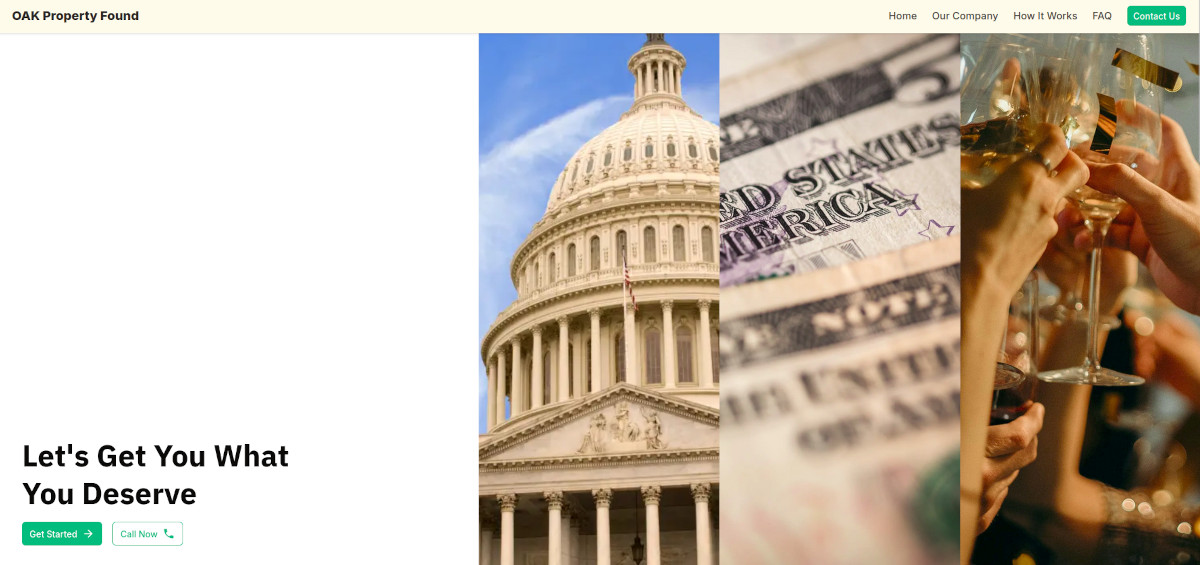 OAK Property Found website